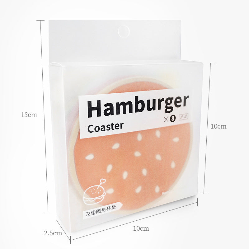 8 Piece Burger Coaster Set