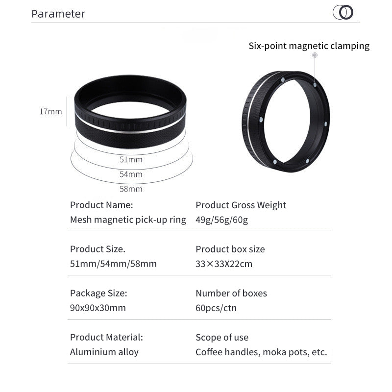 Magnetic Coffee Powder Catcher Ring