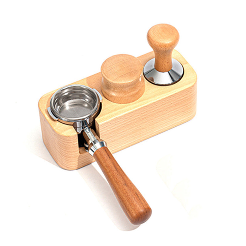 Wooden Coffee Press Tamping Station