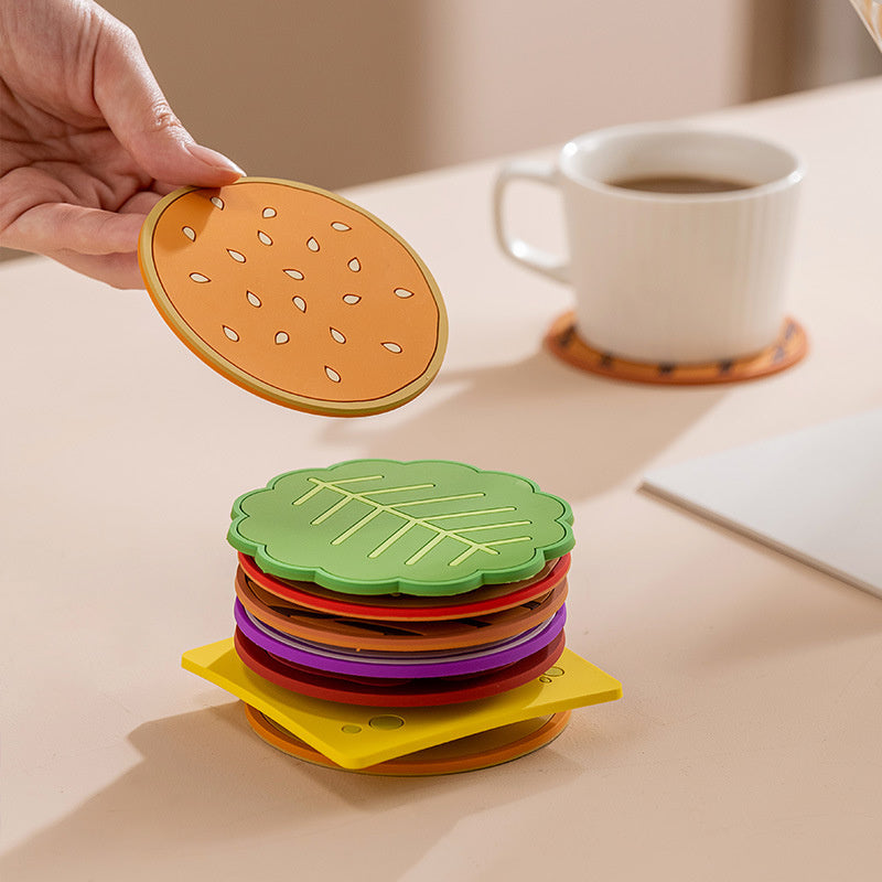 8 Piece Burger Coaster Set