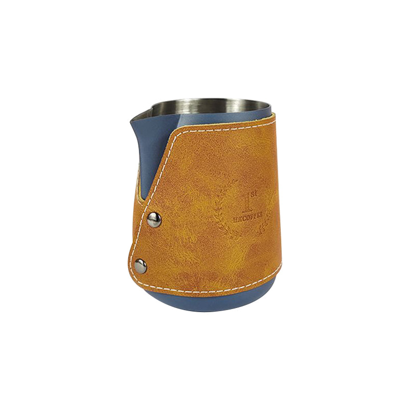 Stainless Steel Figured Cup Milk Foam Cup With Leather Cover 450ML