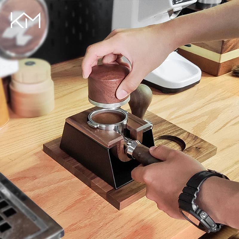 58mm Wood Coffee Distributor and Espresso Tamper Holder