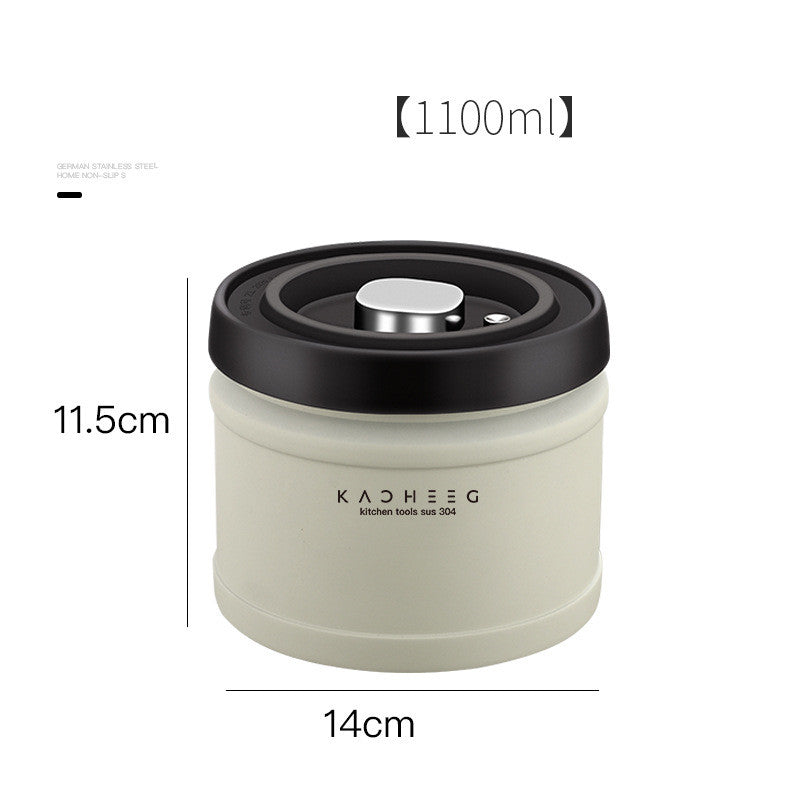 Sealed Can Press Vacuum Coffee Bean Fresh Tea Can 304 Stainless Steel Storage Tank For Dried Fruits And Cereals