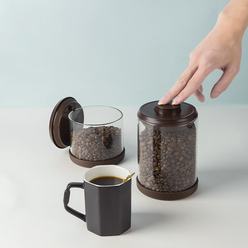 Vacuum Sealing Borosilicate Glass Coffee Jar with Exhaust Valve