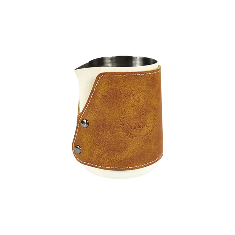 Stainless Steel Figured Cup Milk Foam Cup With Leather Cover 450ML