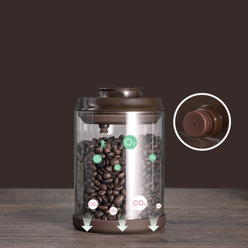 Vacuum Sealing Borosilicate Glass Coffee Jar with Exhaust Valve