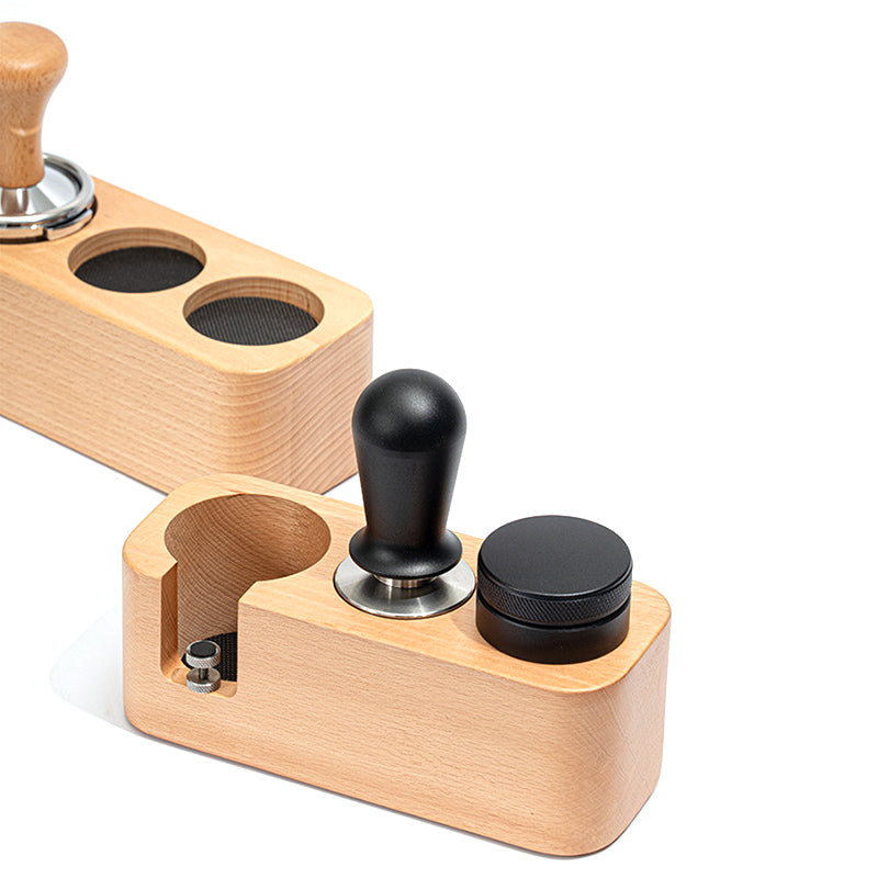 Wooden Coffee Press Tamping Station