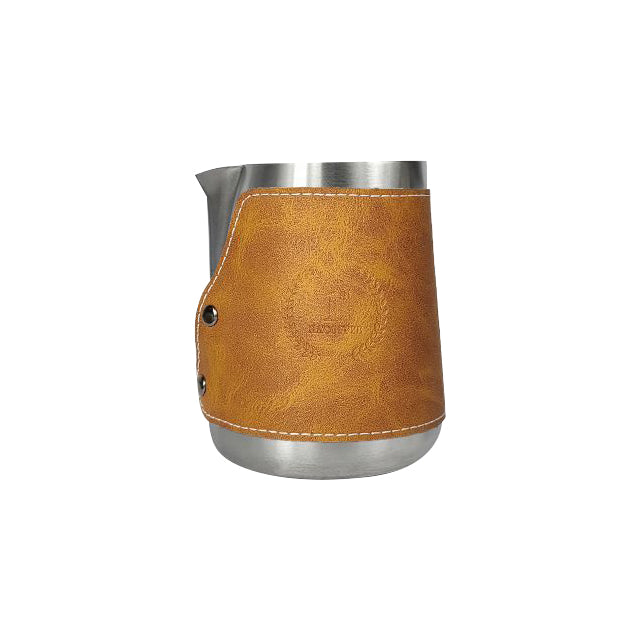 Stainless Steel Figured Cup Milk Foam Cup With Leather Cover 450ML