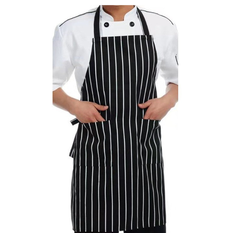 Black And White Stripe Cotton Apron
