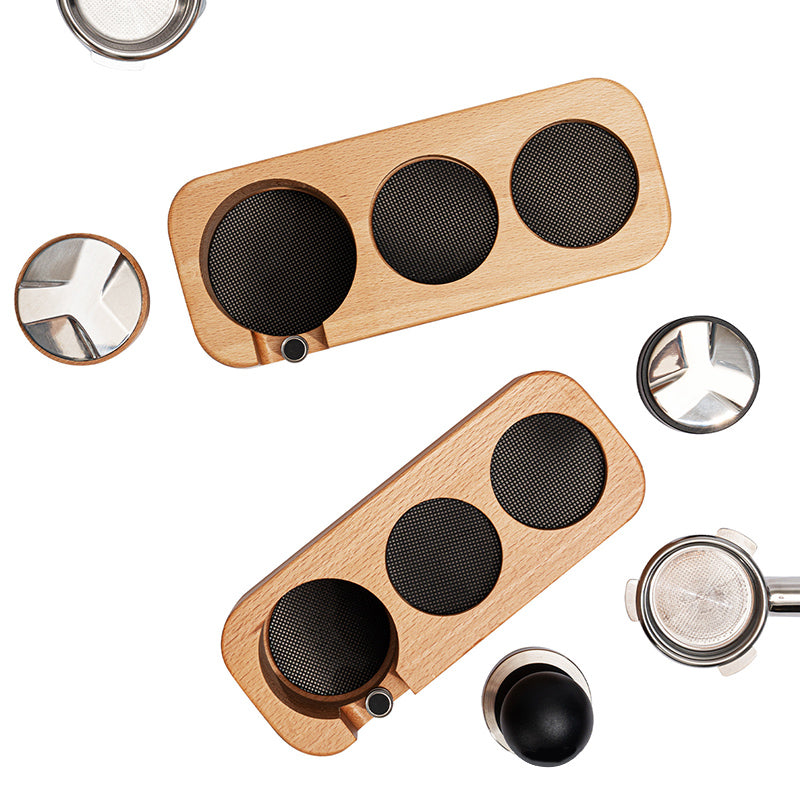 Wooden Coffee Press Tamping Station