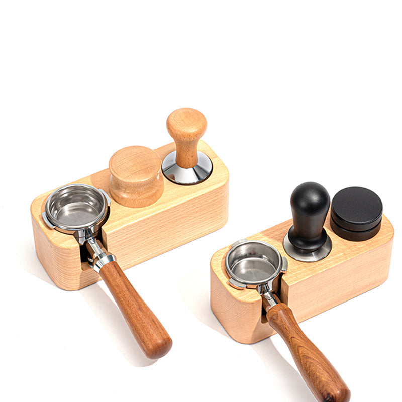 Wooden Coffee Press Tamping Station