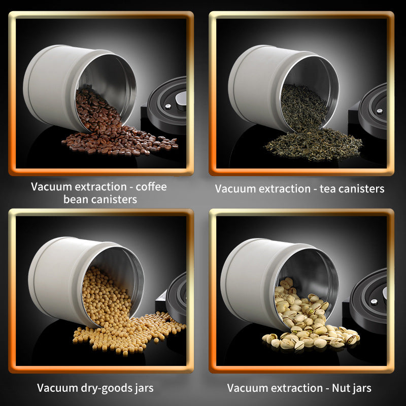 Sealed Can Press Vacuum Coffee Bean Fresh Tea Can 304 Stainless Steel Storage Tank For Dried Fruits And Cereals
