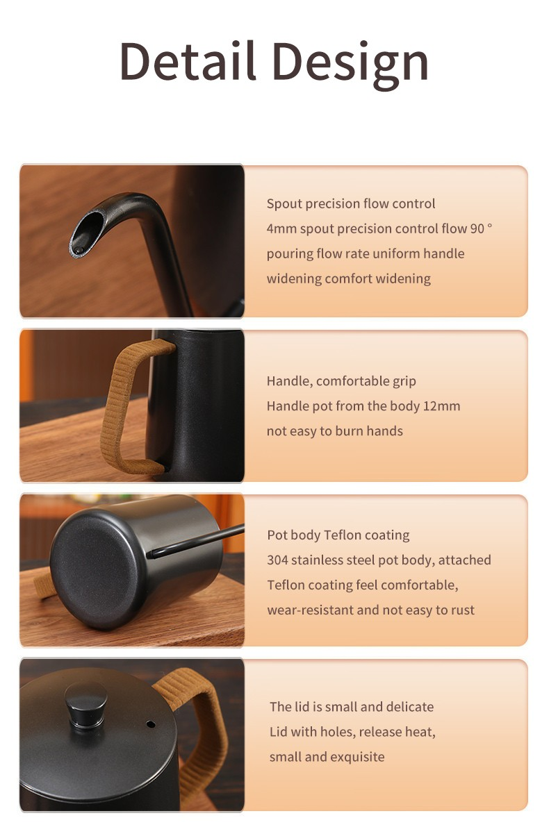 600ML Stainless Steel Goose Neck Kettle