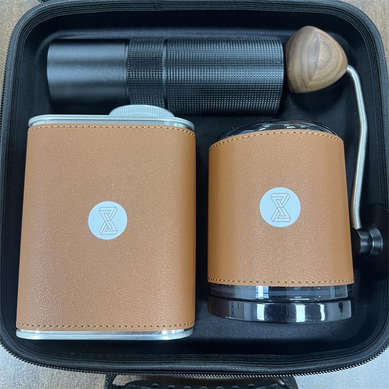 Hand brewed coffee set including; filter cup, sharing pot, and grinder