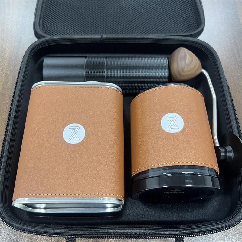 Hand brewed coffee set including; filter cup, sharing pot, and grinder