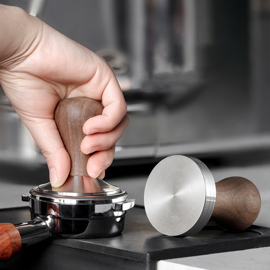 Coffee Powder Tamper Walnut stainless steel